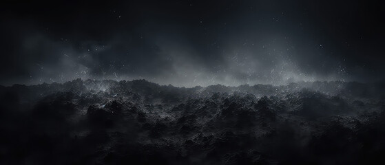 Obraz premium Dark monochromatic mountain landscape art