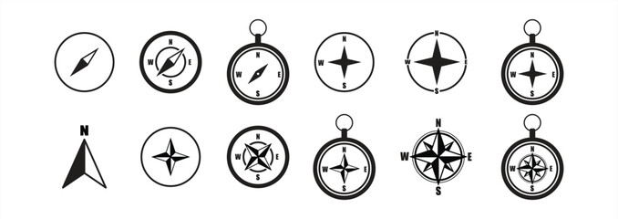 Compass simple vector icon illustration, Navigation symbol