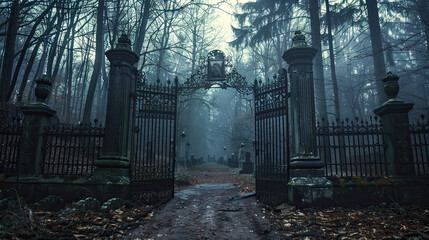 Scary old cemetery gate ©  Mohammad Xte