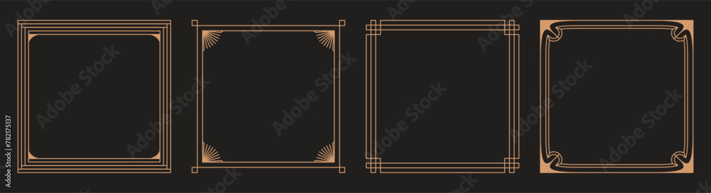 Poster Vector set of design elements and illustrations in simple linear style - boho arch logo design elements and frames for social media stories and posts