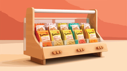 Snack Bars display Box mockup. 3d illustration 2d f
