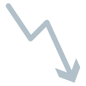 Red 3d arrow going down stock icon on white background. Bankruptcy, financial market crash icon for your web site design, logo, app, UI. graph chart downtrend symbol.chart going down sign. Vector Form