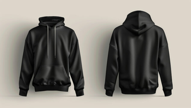 a black hoodie mock up on a white background