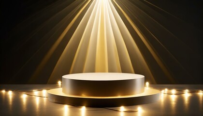 Wallpaper texted Design podium black luxury gold light scene pedestal presentation showcase event beauty shine object cosmetic sale