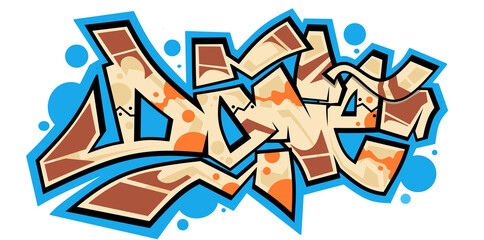 Done graffiti text sticker illustration