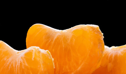 Fresh tangerines close up macro
