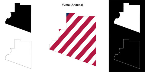 Yuma County (Arizona) outline map set