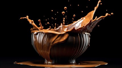 The mesmerizing sight of chocolate slowly dissolving, shifting from solid to liquid in a tantalizing display of transformation