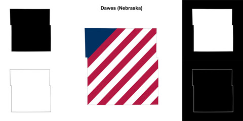 Dawes County (Nebraska) outline map set