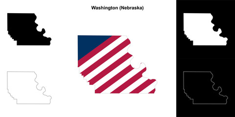 Washington County (Nebraska) outline map set