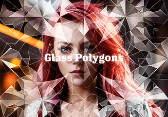 Glass Polygons Effect with Ai Generative Elements - obrazy, fototapety, plakaty