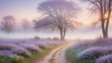Whispers of Dawn: Serene Pastel Landscapes at Twilight