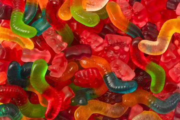 Assorted colorful gummy candies. Jelly  sweets.