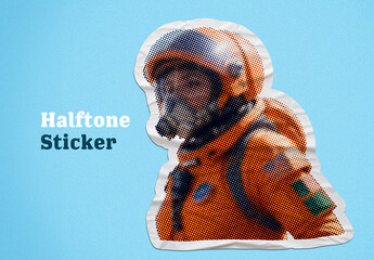 Halftone Sticker Effect - obrazy, fototapety, plakaty