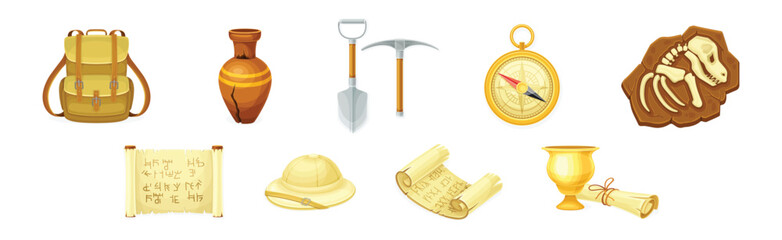Archaeological Instrument and Inventory for Exploration Vector Set