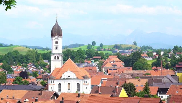 Blick &uuml;ber Nesselwang, Bayern, Deutschland 