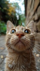 Funny kitty face, whiskers twitching, internet's purring sensation