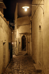 Matera street by night, Italy - 782186379