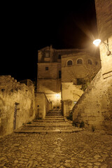 Matera street by night, Italy - 782186555