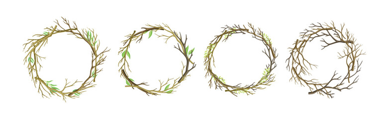 Bare Tree Branch Entangled in Wreath Vector Set