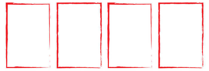 Set of grunge style frames red on white background eps10