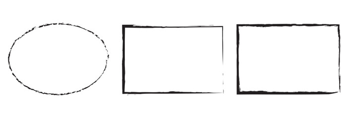 Set of grunge style frames black on white background eps10