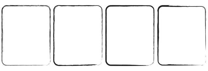 Set of grunge style frames black on white background eps10