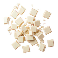 White chocolate bits on Transparent Background