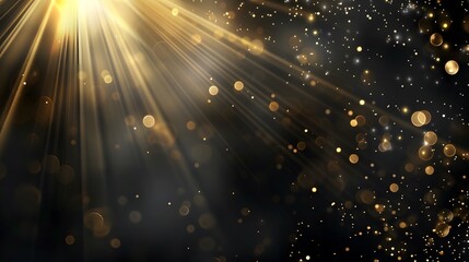 Black luxury background with golden line elements 