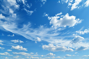 cloudscape with blue sky and white cloud - obrazy, fototapety, plakaty