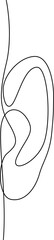 Human ear continuous line drawing. World deaf day simple one single line sketch. Minimalist hand drawing banner. Vector illustration.