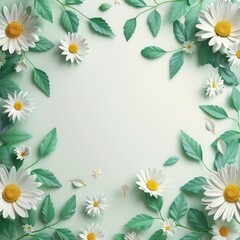 Naklejka na ściany i meble Spring background, floral background with flowers, empty text background, colorful flower,s and empty wallpaper