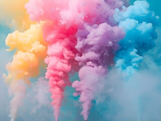 Pastel multicolors Smoke bombs creates a smoky