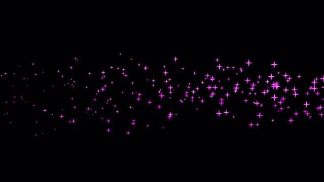 キラキラ光る星が移動するライン動画、3色セット、文字装飾（アルファチャンネル付）
