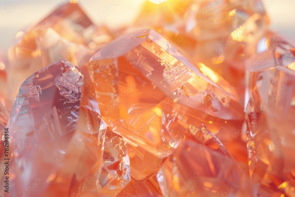 Poster Detailed view of a cluster of crystals. Ideal for geology and science concepts
