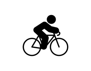Obraz na płótnie Canvas Vector cyclist icon. Bicycle icon. Bike rider sign.