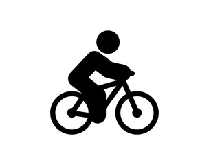 Vector cyclist icon. Bicycle icon. Bike rider sign.