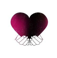 purple hand holding  heart,  valentine symbol, care, 