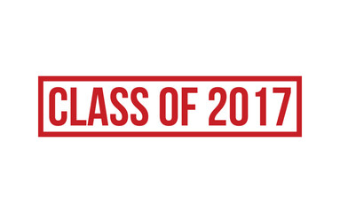 Red Class of 2017 Rubber Stamp Seal Vector