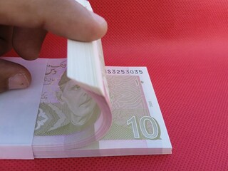 Bundle of Pakistani Currency. 10 Rupees note Pakistani, Pakistani currency note PKR 10 rupees. Heap of Pakistani currency bundle