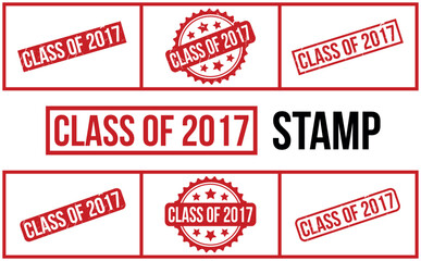 Class of 2017 Rubber Stamp Set Vector