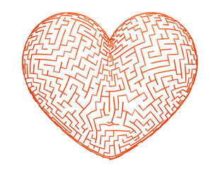 A Maze of Love:  3D heart maze captures the romantic journey of love. Ideal for showcasing the search for connection, overcoming obstacles, and reaching love's core