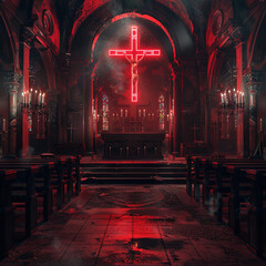 Christianity Music Album Movie Poster T-Shirt Cover Horror Printable 3D Render - obrazy, fototapety, plakaty