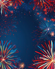 template with the colors of the 4th of July party