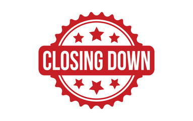 Closing down rubber grunge stamp seal vector