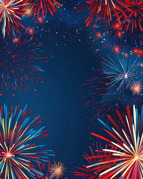 template with the colors of the 4th of July party