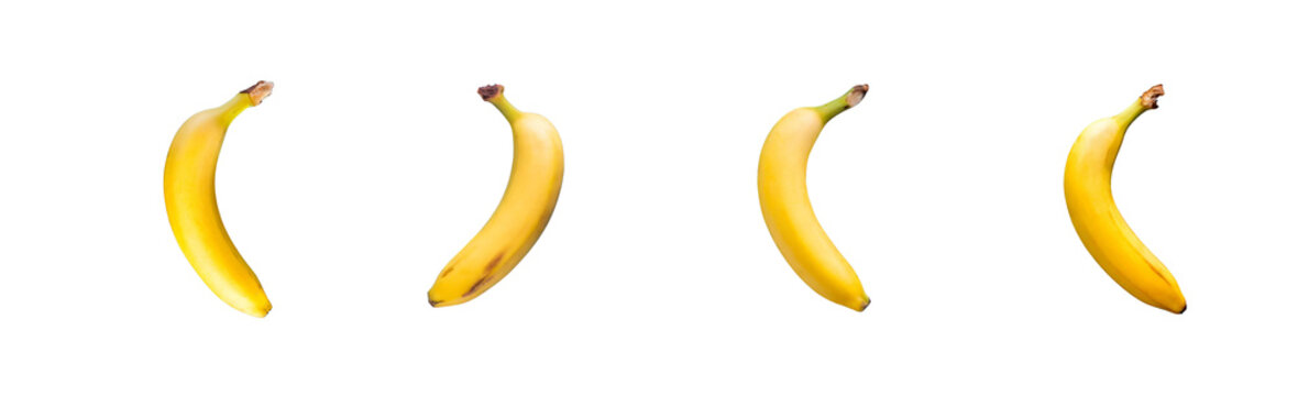 a single pic banana on transparent background  top view