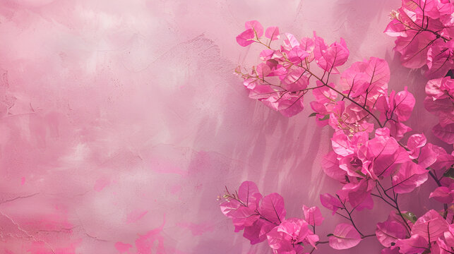 textura fondo de flores de bungambilia sobre un fondo rosa pastel claro estilo romantico wallpaper con espacio copy space naturaleza