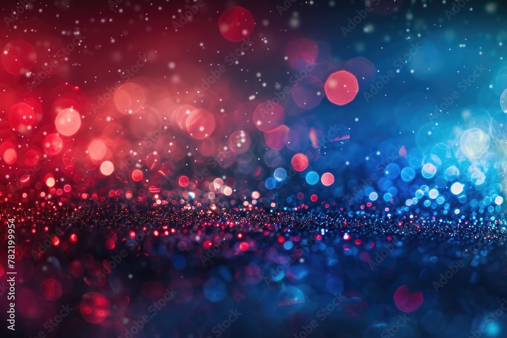 Poster A vibrant and dynamic display of red, blue, and white lights. Perfect for adding energy and excitement to any design project