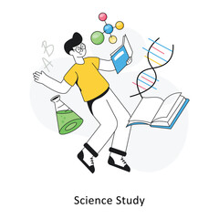 Science Study Flat Style Design Vector illustration. Stock illustration